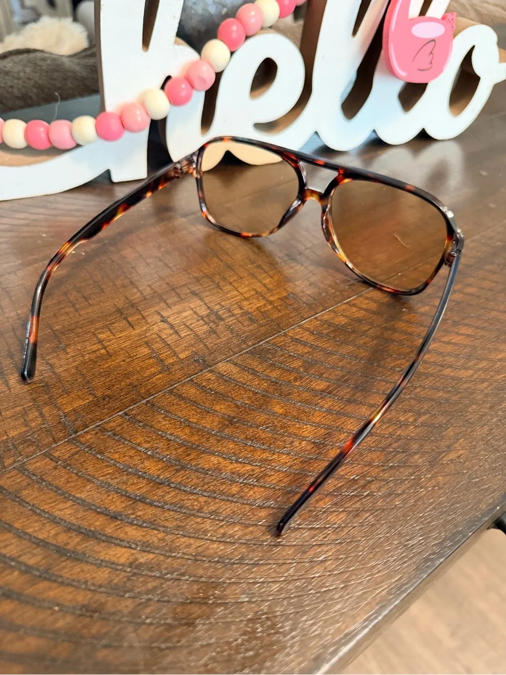 Tortoiseshell Aviator Sunglasses - Brown Gradient Lenses